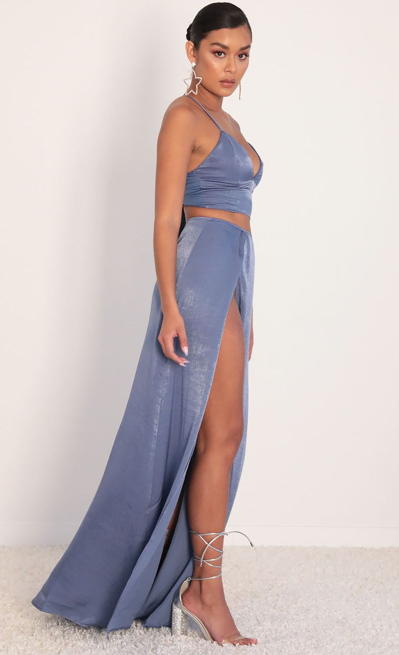 Picture Madeline Satin Maxi Set in Palace Blue. Source: https://media.lucyinthesky.com/data/Jan20_2/800xAUTO/781A0760.JPG
