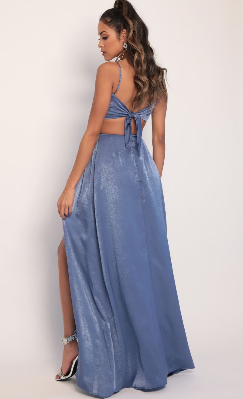 Picture Gala Satin Maxi Dress in Palace Blue. Source: https://media.lucyinthesky.com/data/Jan20_2/800xAUTO/781A3540.JPG