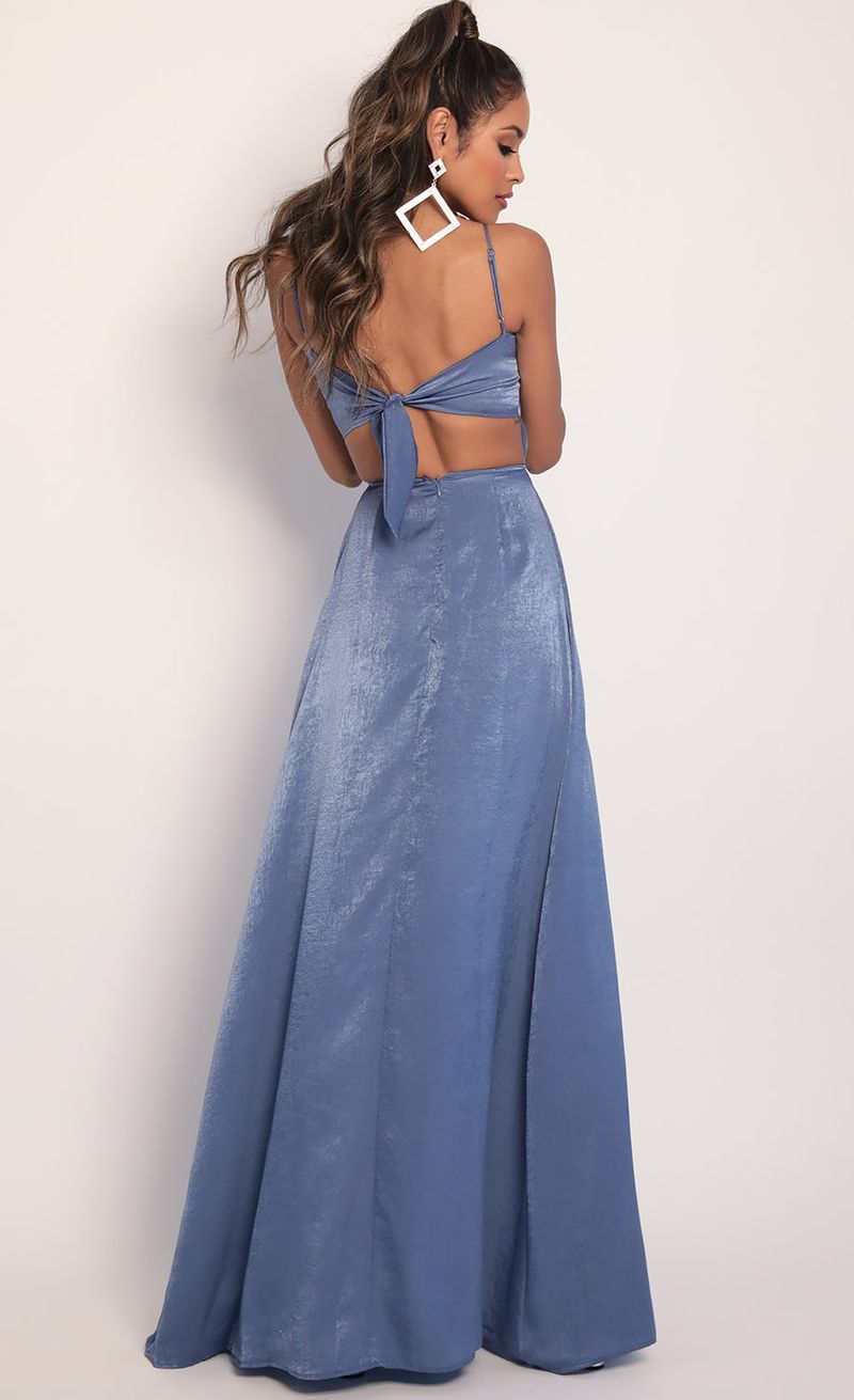 Picture Gala Satin Maxi Dress in Palace Blue. Source: https://media.lucyinthesky.com/data/Jan20_2/800xAUTO/781A3546.JPG