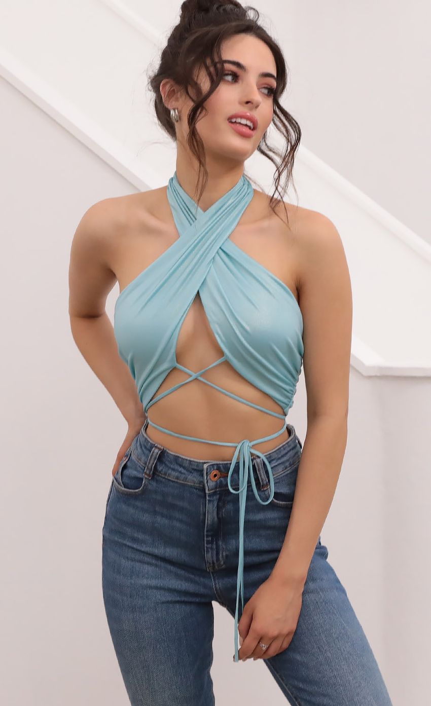 Picture Don't Cross Me Top in Aqua. Source: https://media.lucyinthesky.com/data/Jan21_2/850xAUTO/1V9A9651.JPG