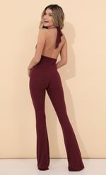 Picture Freya Shimmer Jumpsuit in Burgundy. Source: https://media.lucyinthesky.com/data/Jan22_2/150xAUTO/1V9A49371.JPG