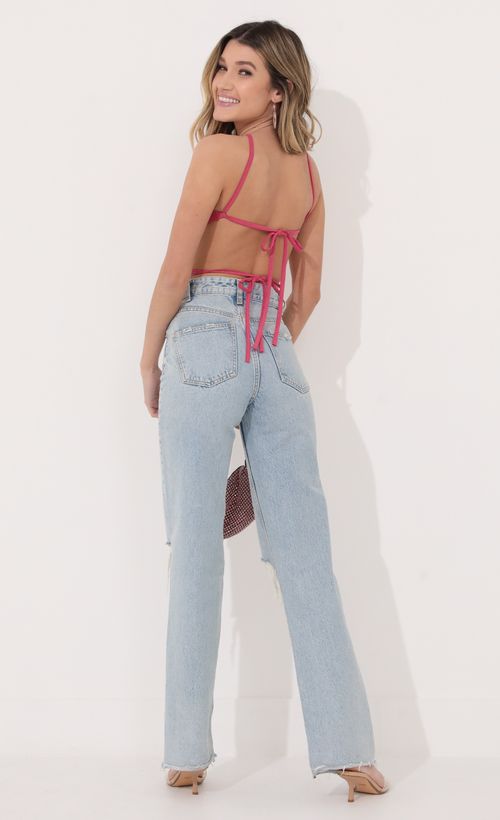 Picture Nae Halter Crop Top in Pink Shimmer. Source: https://media.lucyinthesky.com/data/Jan22_2/500xAUTO/1V9A5758.JPG