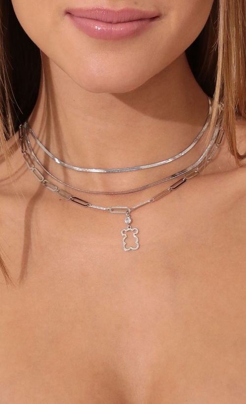 Picture Tough Love Bear Necklace in Silver. Source: https://media.lucyinthesky.com/data/Jan22_2/500xAUTO/1V9A60832.JPG