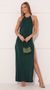 Picture Luna Long Drape Back Dress in Green. Source: https://media.lucyinthesky.com/data/Jan22_2/50x90/1V9A1585.JPG