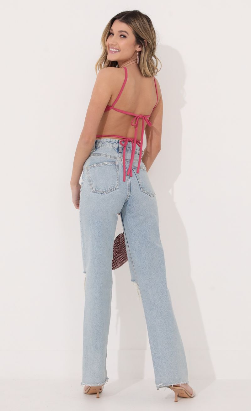 Picture Nae Halter Crop Top in Pink Shimmer. Source: https://media.lucyinthesky.com/data/Jan22_2/800xAUTO/1V9A5758.JPG