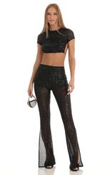 Picture Ada Sequin Two Piece Pant Set in Black. Source: https://media.lucyinthesky.com/data/Jan23/150xAUTO/46817e34-3a66-43ee-81b9-ae8b688e556c.jpg