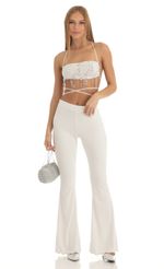 Picture Soul Sequin Two Piece Pant Set in White. Source: https://media.lucyinthesky.com/data/Jan23/150xAUTO/b22cf944-ed28-4729-8f9f-952e731b244a.jpg