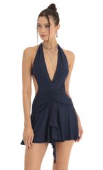 Picture Allyson Open Back Halter Dress in Blue. Source: https://media.lucyinthesky.com/data/Jan23/150xAUTO/cb419a4b-4c4d-4662-8cfe-235eb96e2971.jpg