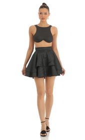 Picture thumb Saska Jacquard Tiered Skirt in Black. Source: https://media.lucyinthesky.com/data/Jan23/170xAUTO/189bc36b-7782-4ce7-b56f-1c684fe8dee6.jpg