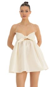 Picture thumb Bellamy Front Tie Baby Doll Dress in Cream. Source: https://media.lucyinthesky.com/data/Jan23/170xAUTO/1a63aab9-0047-4ea5-988d-9fa39c31cf12.jpg