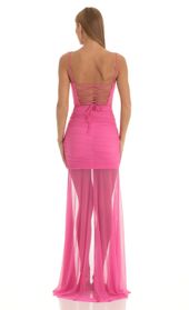 Picture thumb Poppie Ruched Mesh Illusion Maxi Dress in Hot Pink. Source: https://media.lucyinthesky.com/data/Jan23/170xAUTO/1db9705d-06e0-4a5b-a82d-e2501b5e71f2.jpg