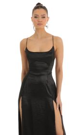 Picture thumb Caitlin Satin Slit Maxi Dress in Black. Source: https://media.lucyinthesky.com/data/Jan23/170xAUTO/1e350c9e-652e-468b-ab00-103899deaa00.jpg