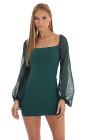 Picture thumb Shantelle Dotted Long Sleeve Dress in Dark Green. Source: https://media.lucyinthesky.com/data/Jan23/170xAUTO/26bcd77d-3fda-45b3-8099-ad4fd5dfe9aa.jpg