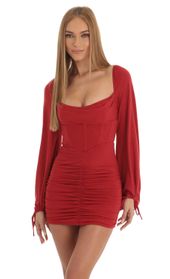 Picture thumb Jacky Long Sleeve Corset Dress in Red Glitter. Source: https://media.lucyinthesky.com/data/Jan23/170xAUTO/34a2c1c1-1e5a-48c0-9d49-12c8d8b42804.jpg