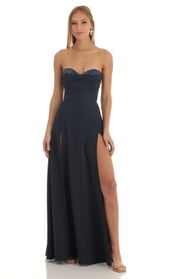 Picture thumb Julissa Sequin Bust Crepe Maxi Dress in Dark Blue. Source: https://media.lucyinthesky.com/data/Jan23/170xAUTO/36629f28-3efa-4bf2-8ac6-ef7707394d66.jpg