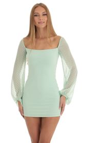 Picture thumb Shantelle Dotted Long Sleeve Dress in Soft Green. Source: https://media.lucyinthesky.com/data/Jan23/170xAUTO/452d2a47-82b0-4333-91e1-46e32278d9d7.jpg
