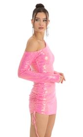 Picture thumb Corin Sequin One Shoulder Dress in Pink. Source: https://media.lucyinthesky.com/data/Jan23/170xAUTO/4af16cac-260c-4aac-924a-d2a915965ed8.jpg