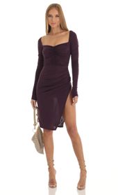 Picture thumb Minerva Ruched Long Sleeve Midi in Purple. Source: https://media.lucyinthesky.com/data/Jan23/170xAUTO/4ee6a9fc-8bb2-47db-a72d-8ced3431afa6.jpg