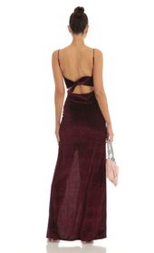 Picture thumb Mari Velvet Glitter Maxi Dress in Maroon. Source: https://media.lucyinthesky.com/data/Jan23/170xAUTO/64a24fe5-193a-4d7f-a972-5f29d91425e8.jpg