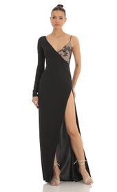 Picture thumb Tomia Asymmetrical Crepe Maxi Dress in Black. Source: https://media.lucyinthesky.com/data/Jan23/170xAUTO/89d17d63-aaf8-4885-935f-b1b6985e2bba.jpg