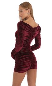 Picture thumb Audria Ruched Foil Velvet Bodycon Dress in Red. Source: https://media.lucyinthesky.com/data/Jan23/170xAUTO/a05dbcfb-1a80-4743-b71c-5dc197264001.jpg