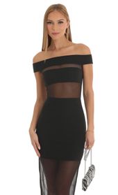 Picture thumb Brit Mesh Illusion Off Shoulder Midi in Black. Source: https://media.lucyinthesky.com/data/Jan23/170xAUTO/a0f2766f-a8b8-4200-b3d4-b7234f302d2d.jpg