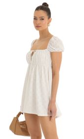 Odessa Baby Doll Dress in White | LUCY IN THE SKY