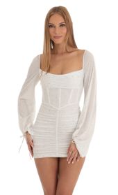 Picture thumb Jacky Glitter Long Sleeve Corset Dress in White. Source: https://media.lucyinthesky.com/data/Jan23/170xAUTO/cf72d884-47c6-435c-82fb-dc10c2fea5dd.jpg