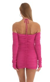 Picture thumb Zorana Cold Shoulder Ruched Dress in Hot Pink. Source: https://media.lucyinthesky.com/data/Jan23/170xAUTO/d9e46cb1-3346-49a0-b7e7-efdc6f9391c9.jpg
