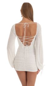 Picture thumb Jacky Glitter Long Sleeve Corset Dress in White. Source: https://media.lucyinthesky.com/data/Jan23/170xAUTO/e0a80ec9-5c0b-4206-964e-0238d2be38cd.jpg