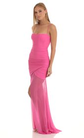 Picture thumb Poppie Ruched Mesh Illusion Maxi Dress in Hot Pink. Source: https://media.lucyinthesky.com/data/Jan23/170xAUTO/e3cd9296-3d9b-4fb3-a9bc-8cdf98f6e489.jpg