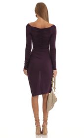 Picture thumb Minerva Ruched Long Sleeve Midi in Purple. Source: https://media.lucyinthesky.com/data/Jan23/170xAUTO/e7d22aff-c323-4979-bb85-3d42d8577216.jpg