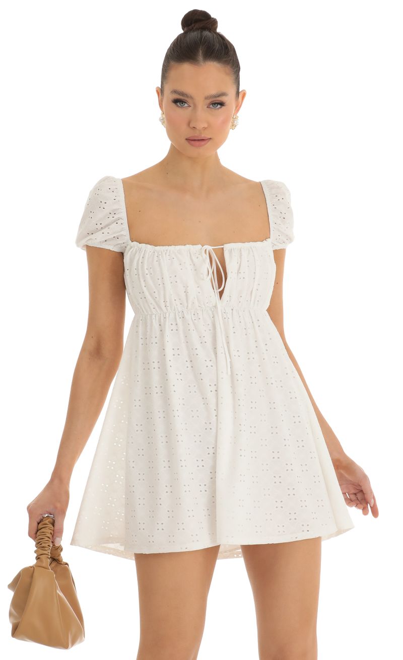 Picture Odessa Baby Doll Dress in White. Source: https://media.lucyinthesky.com/data/Jan23/800xAUTO/89af69fe-de75-4a26-848e-e780c44366a7.jpg