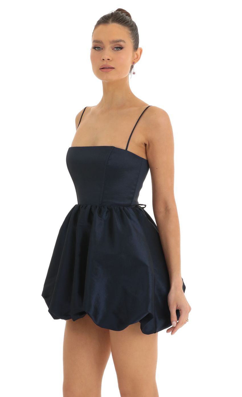 Zia Bubble Skirt Dress in Dark Blue | LUCY IN THE SKY