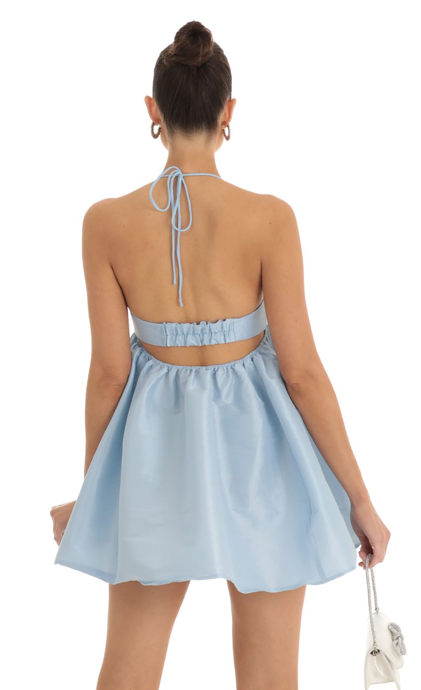 Picture Bellamy Front Tie Baby Doll Dress in Baby Blue. Source: https://media.lucyinthesky.com/data/Jan23/850xAUTO/1599a75f-b23c-4c36-9c8b-c2259f8d7439.jpg