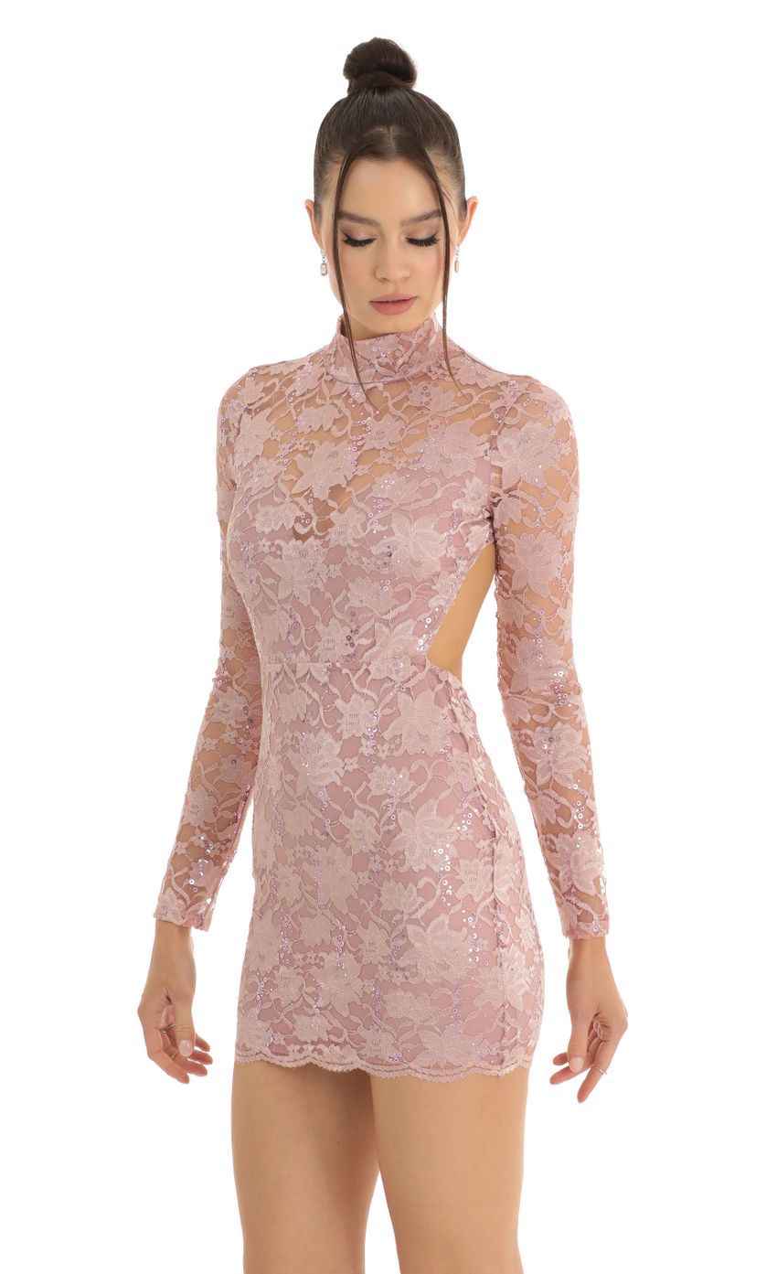 Picture Chloe Floral Sequin Open Back Dress in Pink. Source: https://media.lucyinthesky.com/data/Jan23/850xAUTO/1cc20c9f-1918-48d1-970d-00f015b8b1c3.jpg