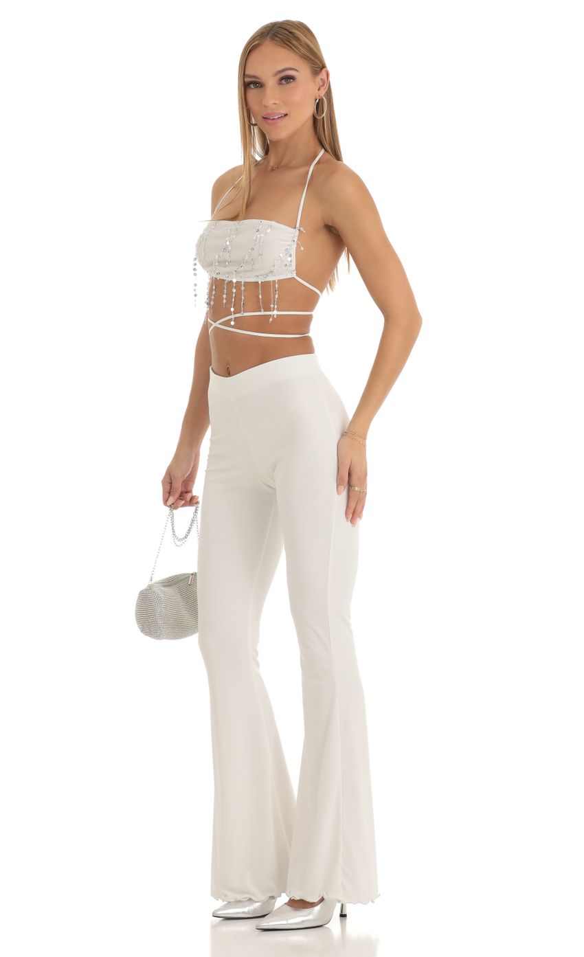 Picture Soul Sequin Two Piece Pant Set in White. Source: https://media.lucyinthesky.com/data/Jan23/850xAUTO/370c57ae-5f9a-42bc-816d-02b821714444.jpg
