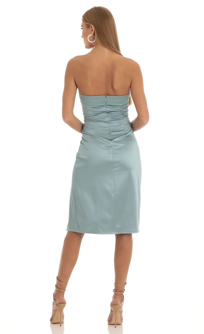 Picture Kerrie Satin Strapless Midi Dress in Stone Blue. Source: https://media.lucyinthesky.com/data/Jan23/850xAUTO/3fc938ff-2a63-42bf-9d06-a3aa4ee9b659.jpg