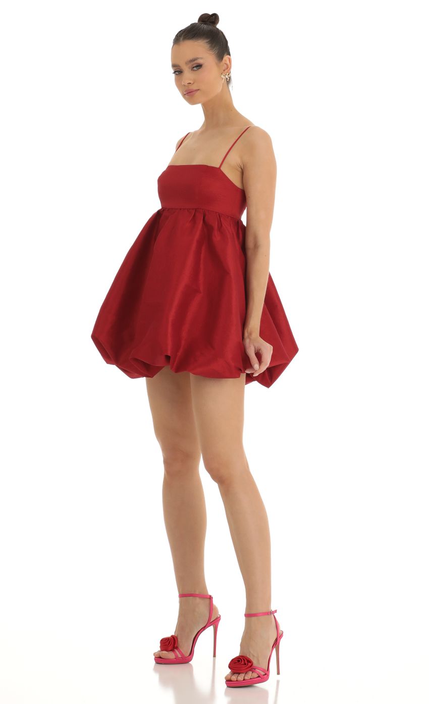 Picture Natia Bubble Skirt Baby Doll Dress in Red. Source: https://media.lucyinthesky.com/data/Jan23/850xAUTO/4d9b5fb4-8352-462d-89ba-ef7e19ccc8b0.jpg