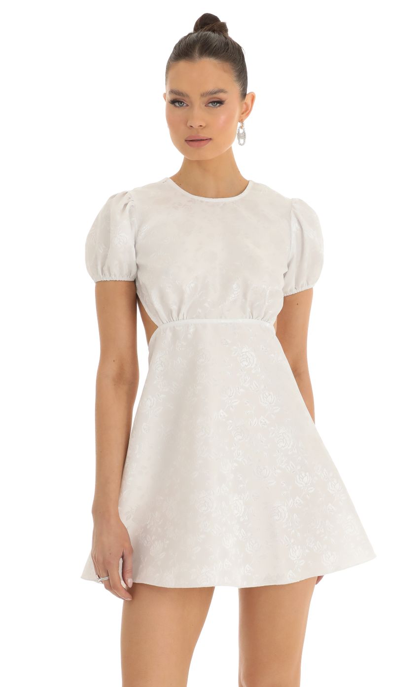 Picture Chandler Floral Jacquard Baby Doll Dress in White. Source: https://media.lucyinthesky.com/data/Jan23/850xAUTO/58d96a8d-6279-4b5c-b9bc-402f9a50fe43.jpg