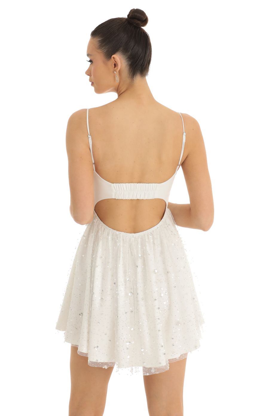 Picture Esti Sequin Suede Bustier Dress in White. Source: https://media.lucyinthesky.com/data/Jan23/850xAUTO/64fdd0fa-a00d-42ed-b451-3292ae342845.jpg