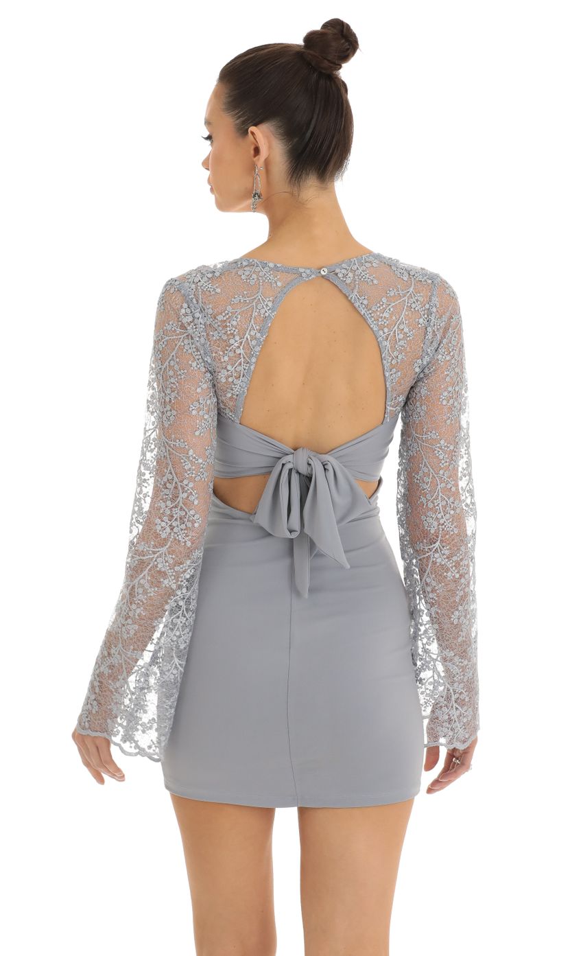 Picture Layton Emroidered Sleeve Cutout Bodycon Dress in Grey. Source: https://media.lucyinthesky.com/data/Jan23/850xAUTO/6b53737a-887a-4df6-8de9-957aef469f0f.jpg