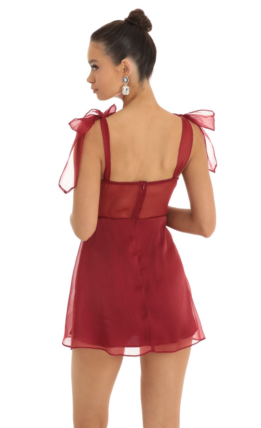 Picture Tia Shiny A-Line Dress in Red. Source: https://media.lucyinthesky.com/data/Jan23/850xAUTO/bcdc32c2-453a-4e21-9a25-0c3f96595618.jpg