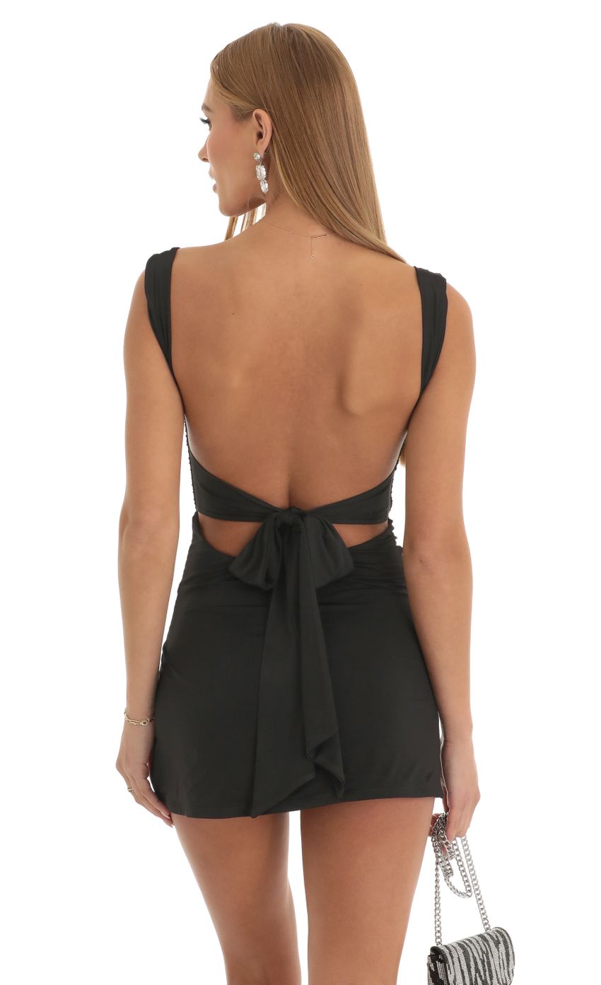 Picture Melina Bodycon Side Slit Dress in Black. Source: https://media.lucyinthesky.com/data/Jan23/850xAUTO/bd7b0b03-f8d2-4dbd-a740-835e5e9fa412.jpg