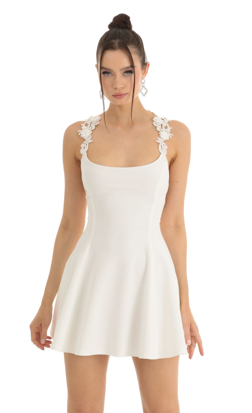 Picture Linnea Rose Crepe Flare Dress in White. Source: https://media.lucyinthesky.com/data/Jan23/850xAUTO/daca56cd-b0d5-4117-9da7-3b26e9c99cef.jpg