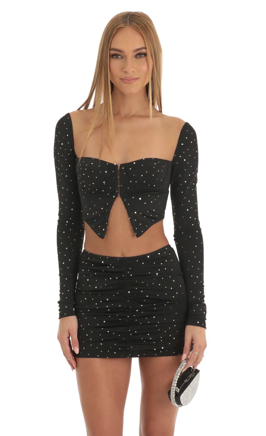 Picture Nadine Twinkle Two Piece Skirt Set in Black. Source: https://media.lucyinthesky.com/data/Jan23/850xAUTO/e1448681-fedc-4ecf-9e7f-7d8b116ab0b9.jpg