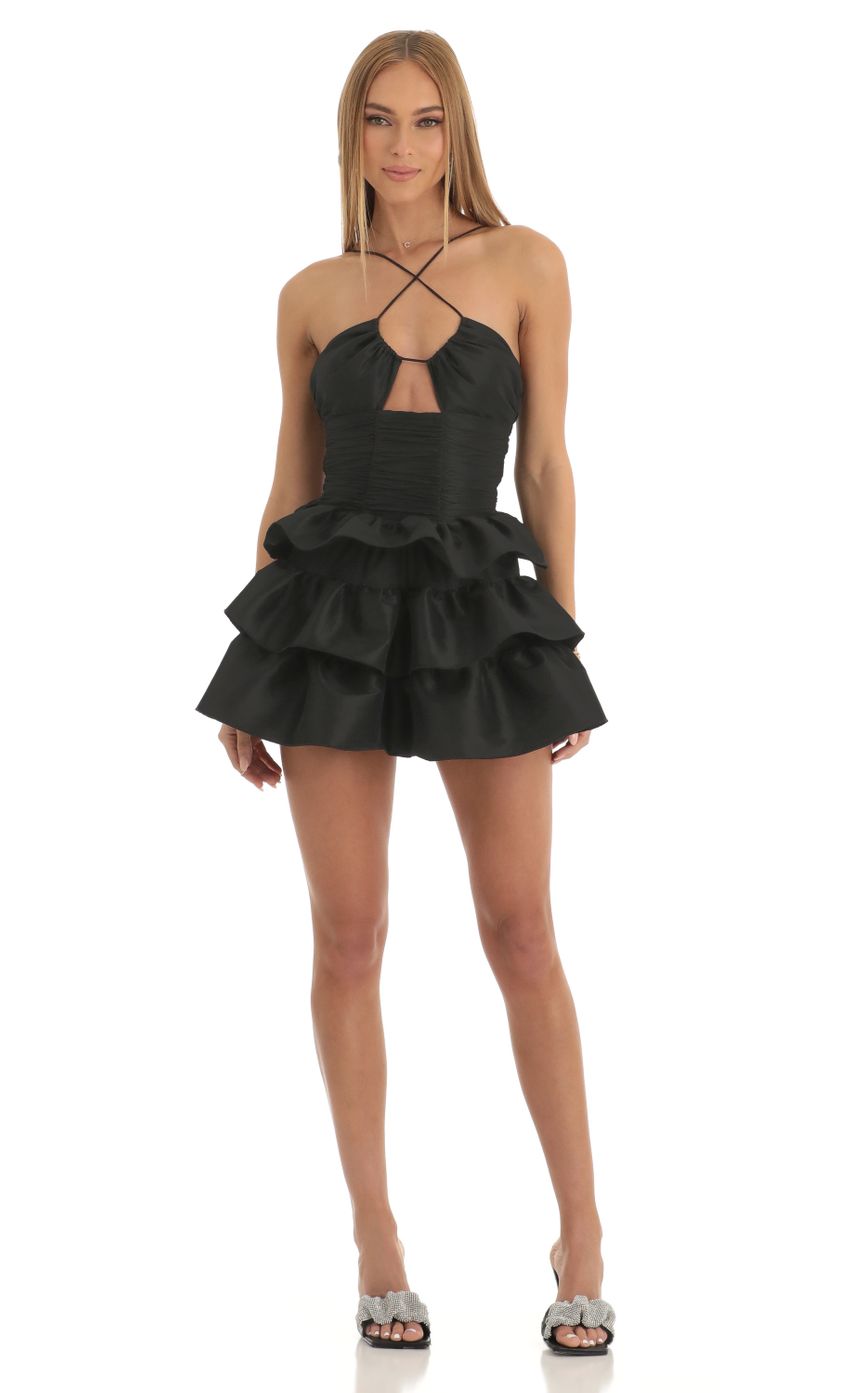 Picture Scout Ruffle Skirt Dress in Black. Source: https://media.lucyinthesky.com/data/Jan23/850xAUTO/eb092d02-fc4c-41b8-8759-49d14dc0bbea.jpg
