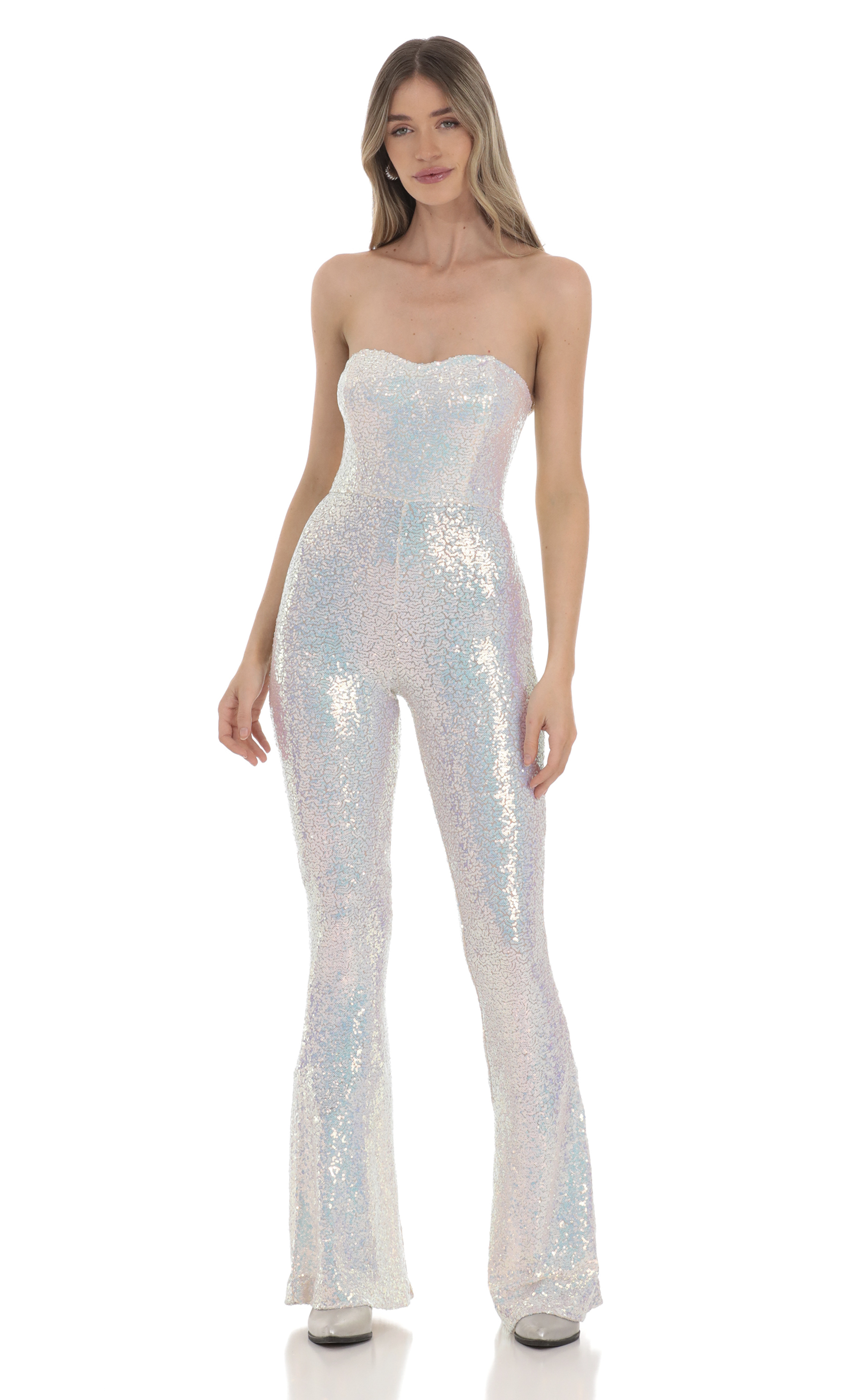 Katniss Sequin Corset Party Dress in White