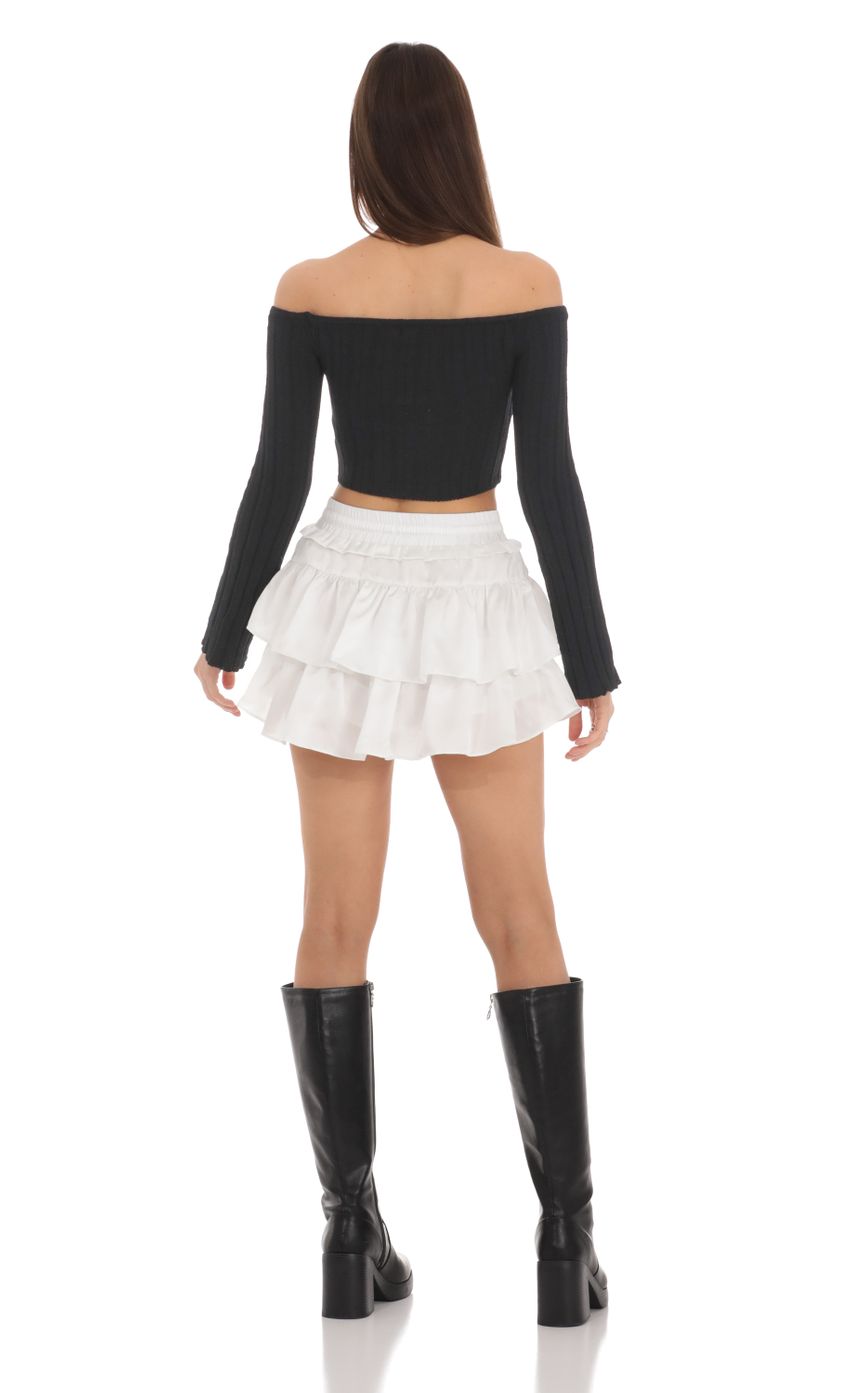 Off Shoulder Knit Top in Black | LUCY IN THE SKY