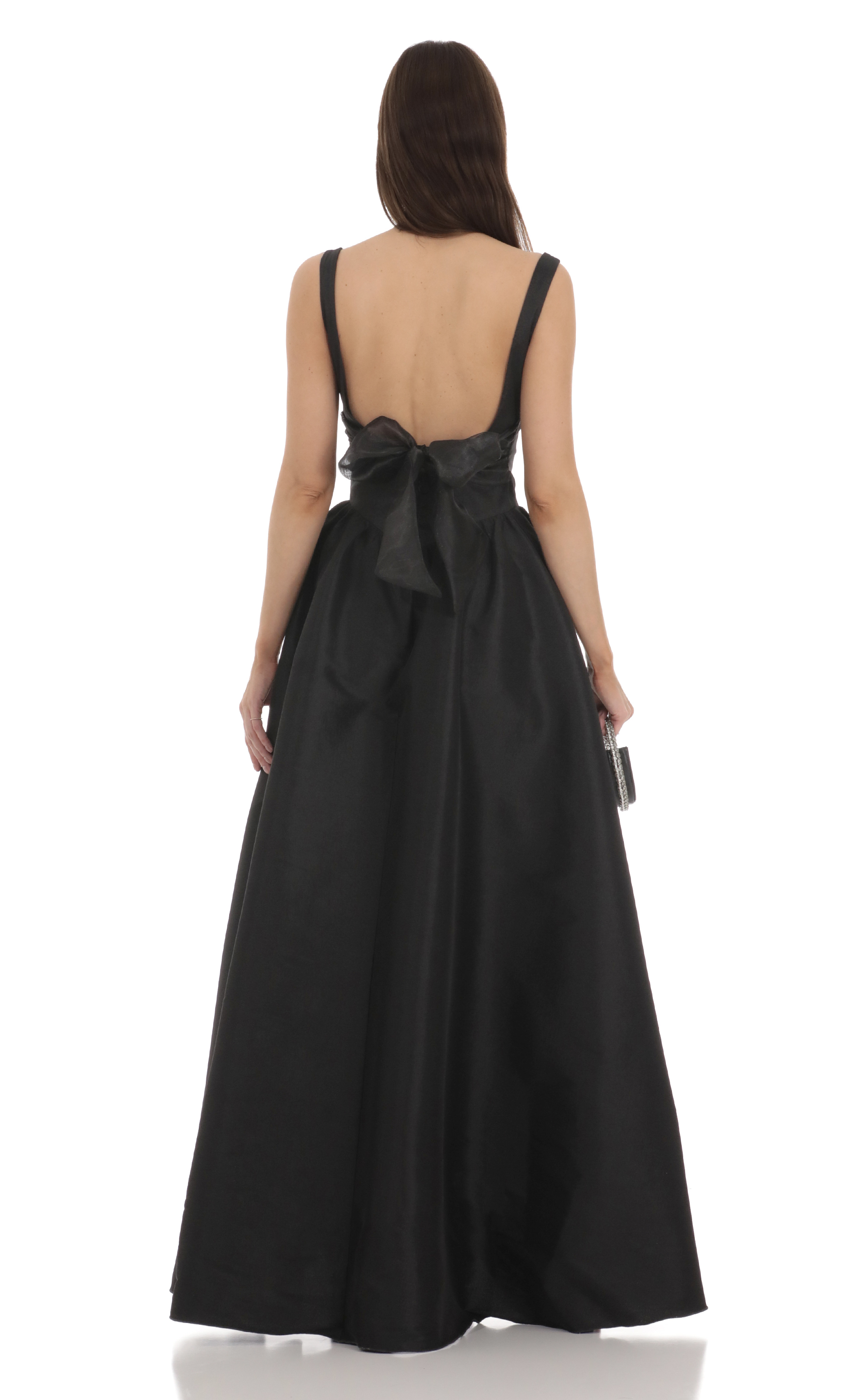 Back Bow Gown in Black